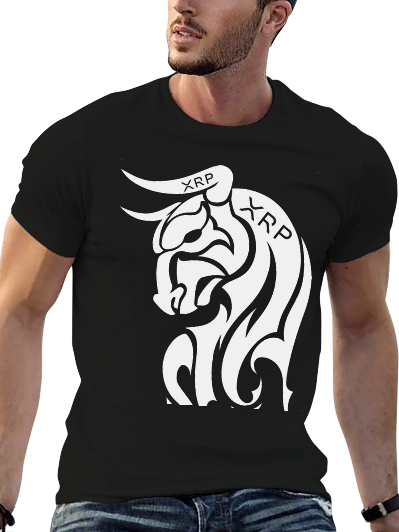 XRP Bull Logo Black T-Shirt