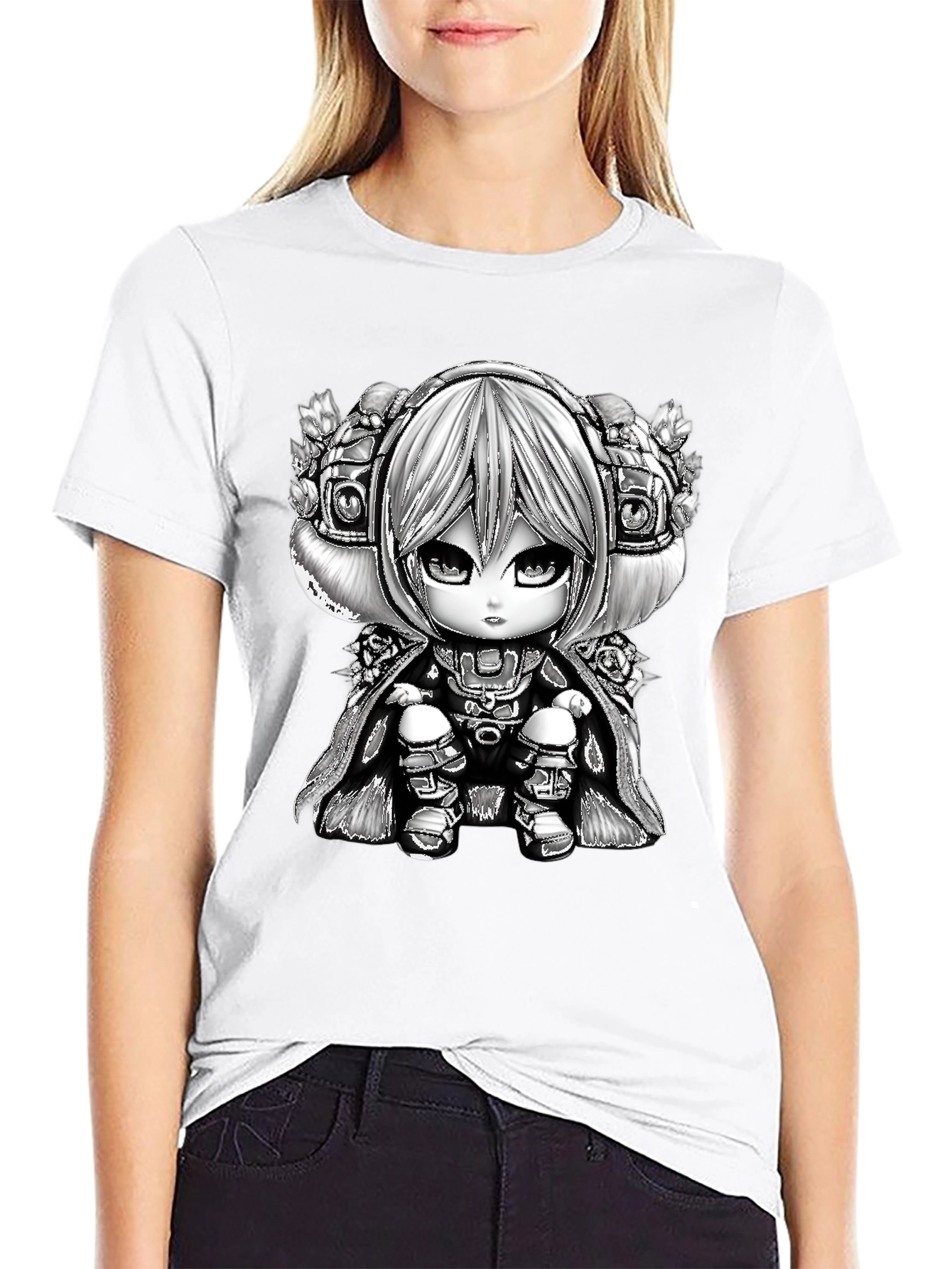 Anime Cartoon Graphic Black T-Shirt