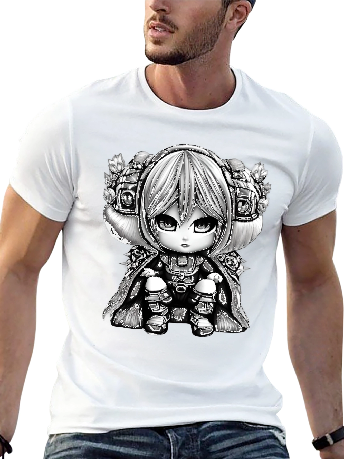 Anime Cartoon Graphic Black T-Shirt