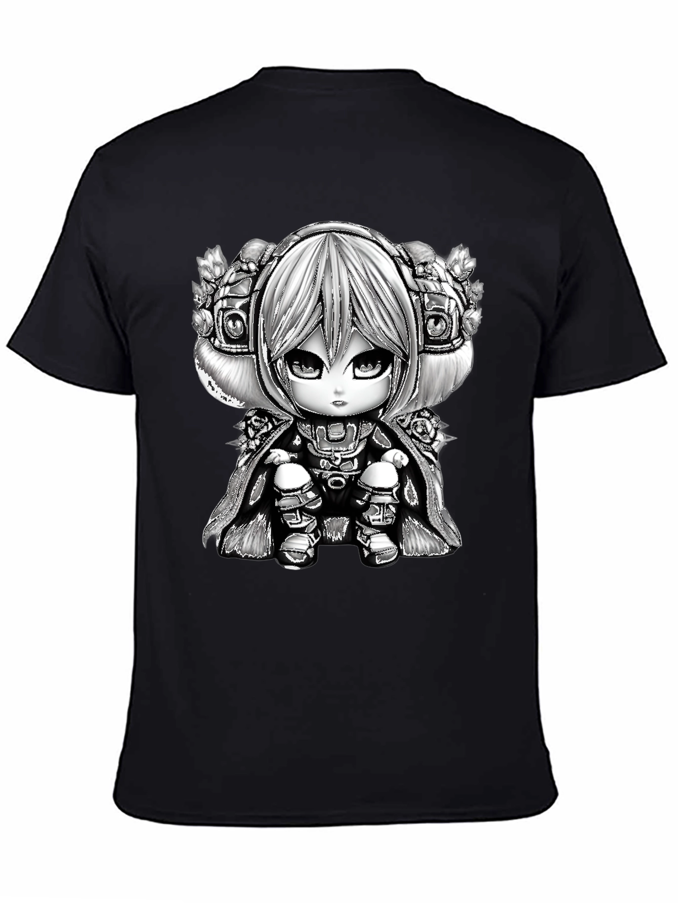 Anime Cartoon Graphic Black T-Shirt