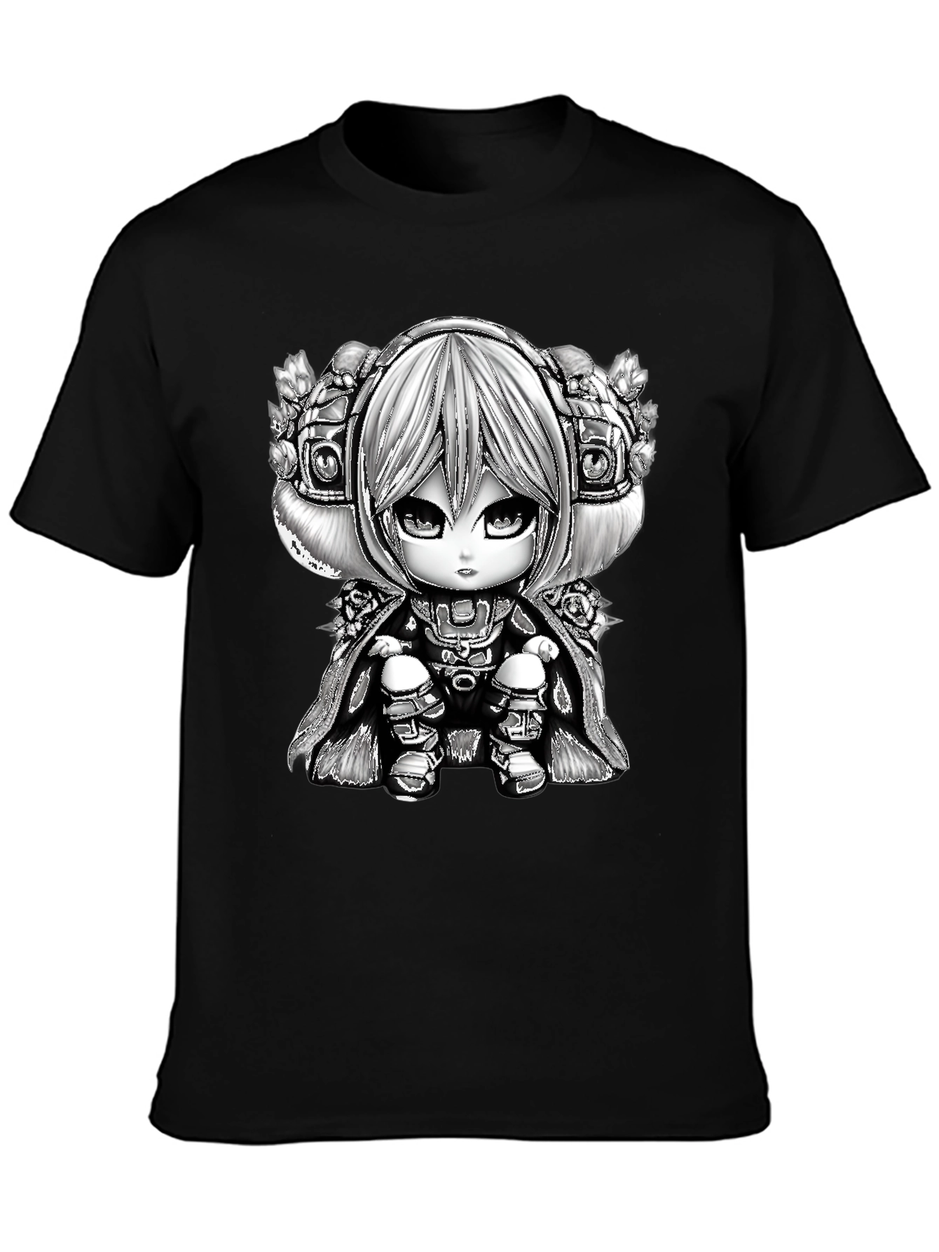 Anime Cartoon Graphic Black T-Shirt