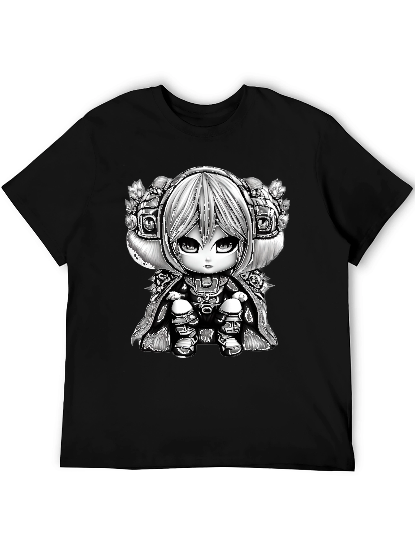 Anime Cartoon Graphic Black T-Shirt