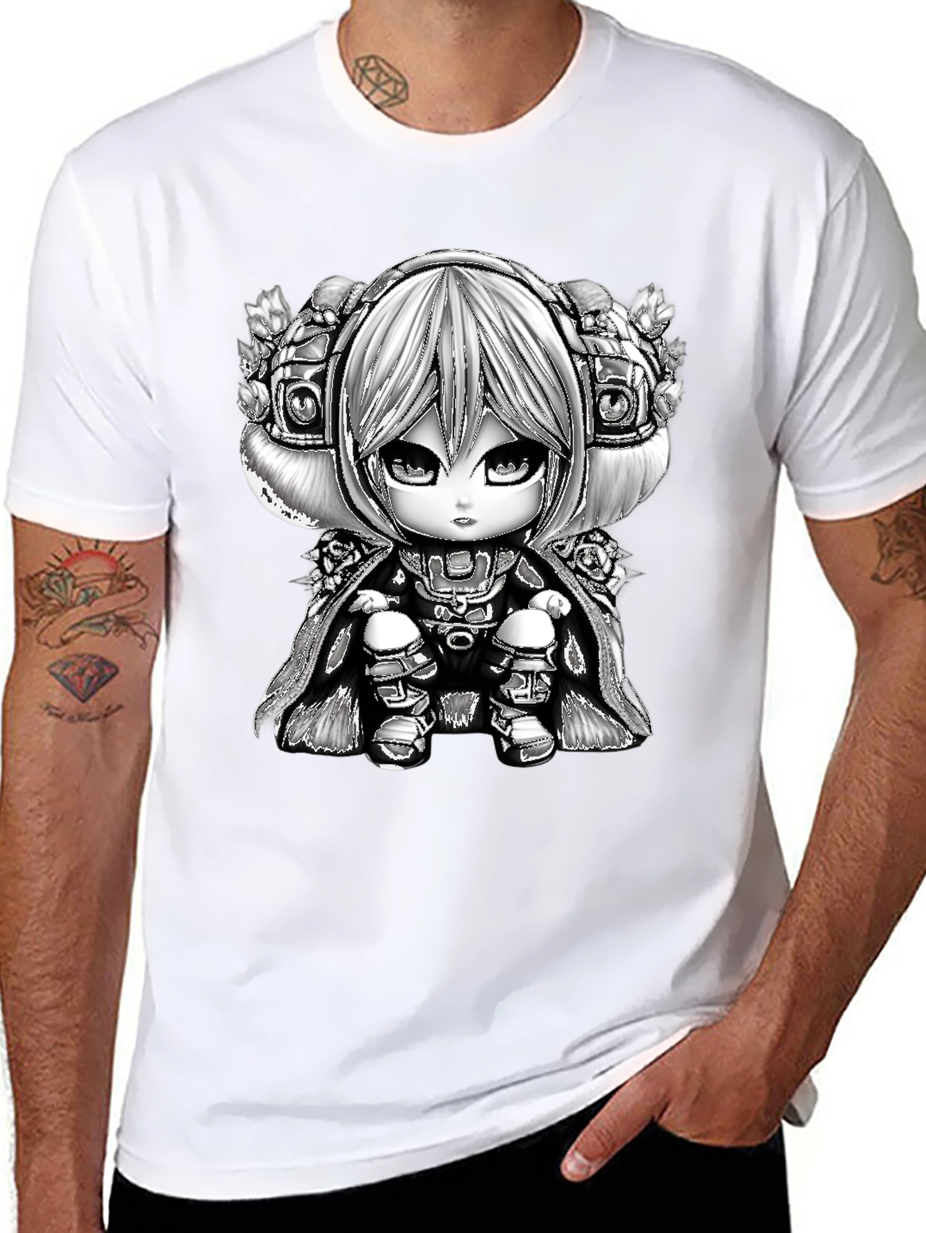 Anime Cartoon Graphic Black T-Shirt
