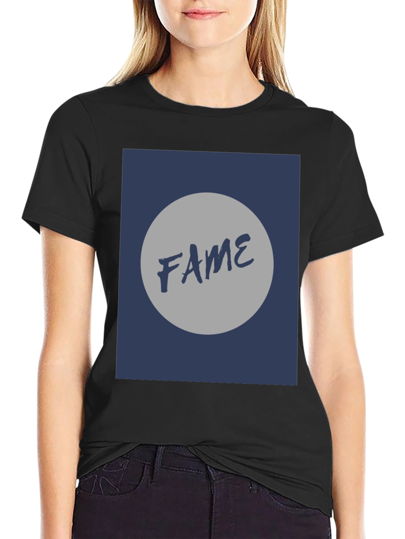 Fame Graphic Tee - Classic Black Cotton T-Shirt
