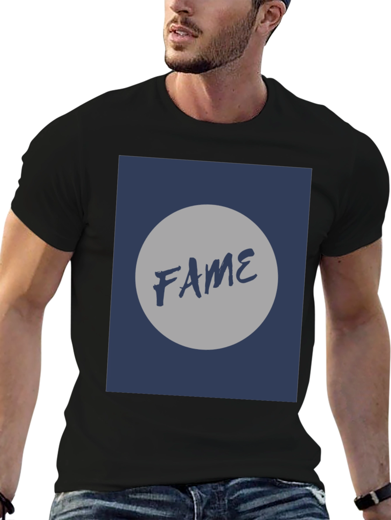 Fame Graphic Tee - Classic Black Cotton T-Shirt
