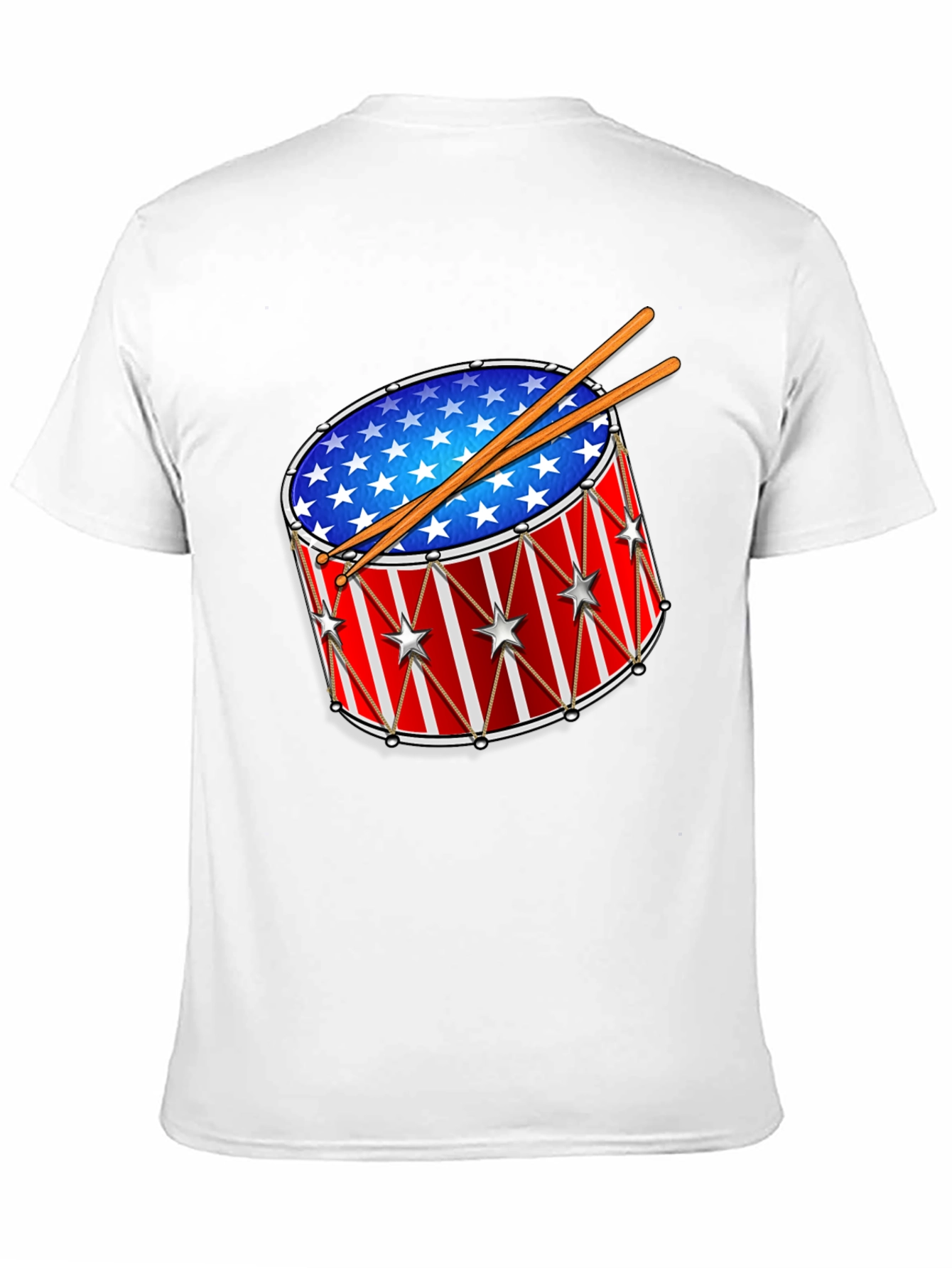 Patriotic Drum T-Shirt - Stars & Stripes Design