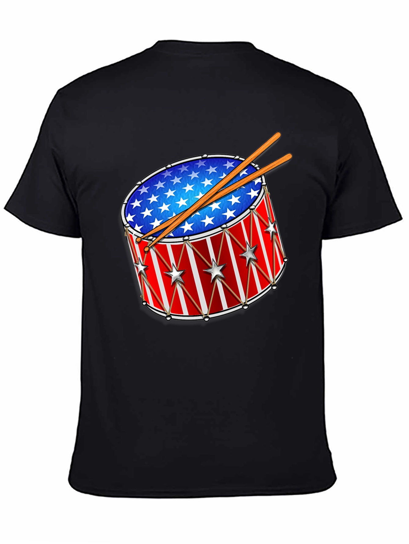 Patriotic Drum T-Shirt - Stars & Stripes Design