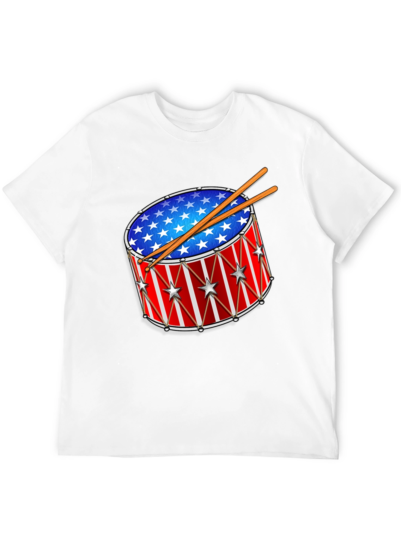 Patriotic Drum T-Shirt - Stars & Stripes Design