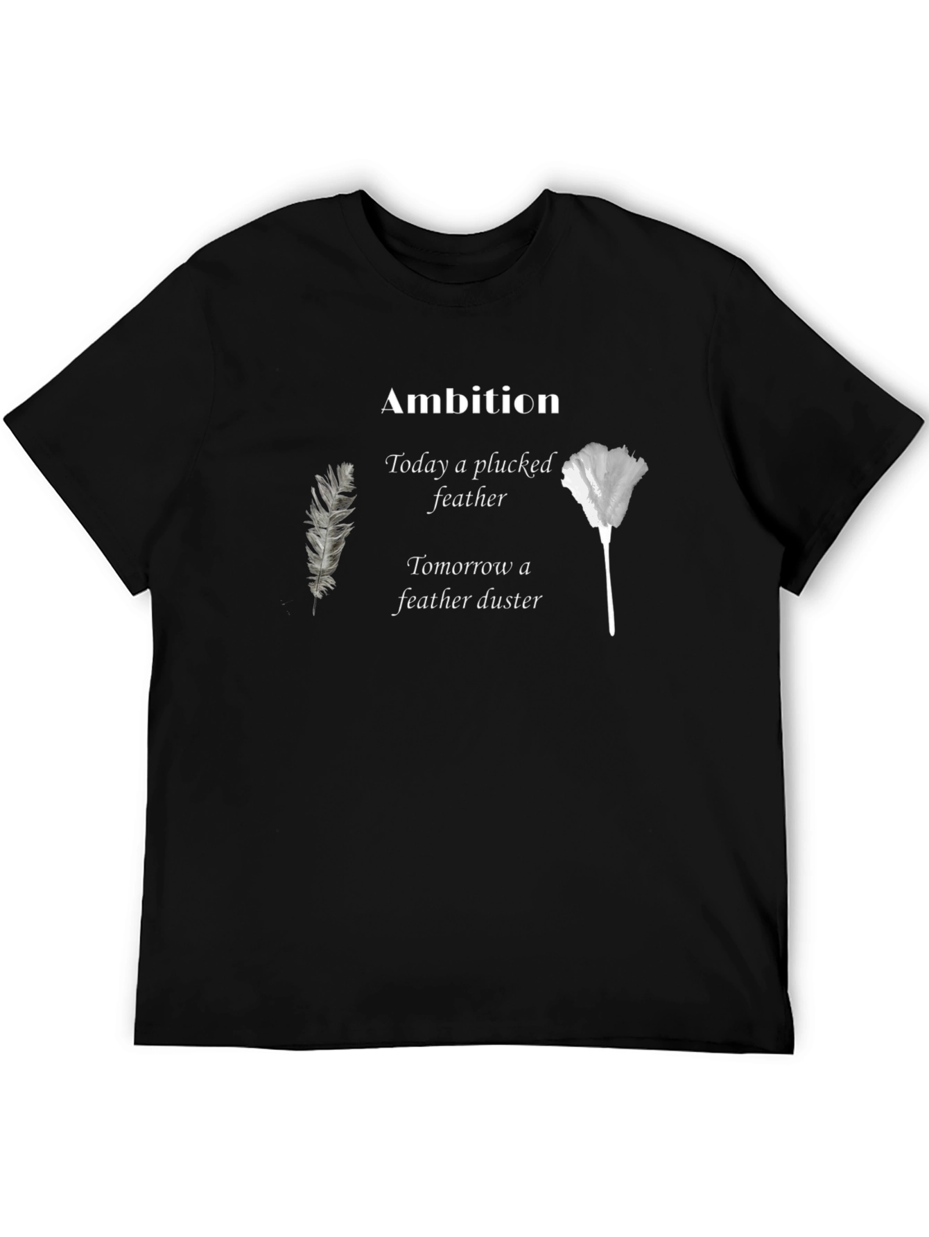 Ambition Feather Graphic Black T-Shirt