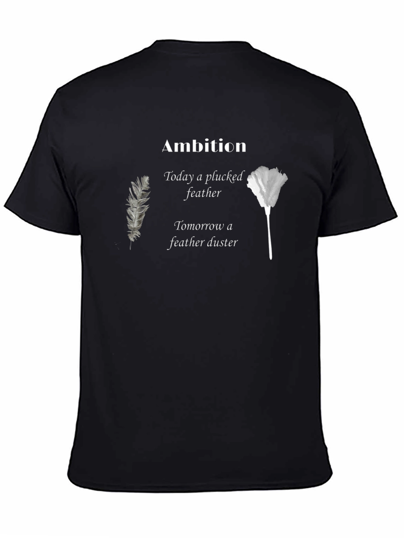 Ambition Feather Graphic Black T-Shirt