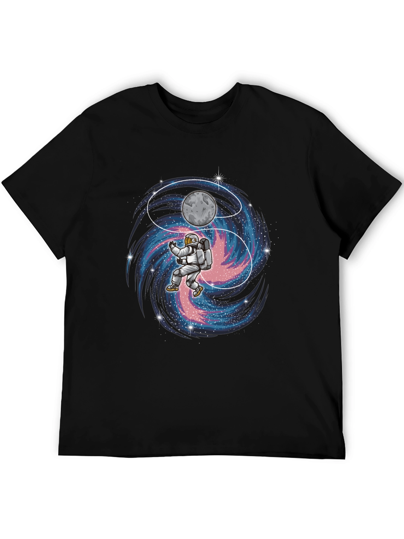 Astronaut Yin Yang Galaxy Graphic T-Shirt