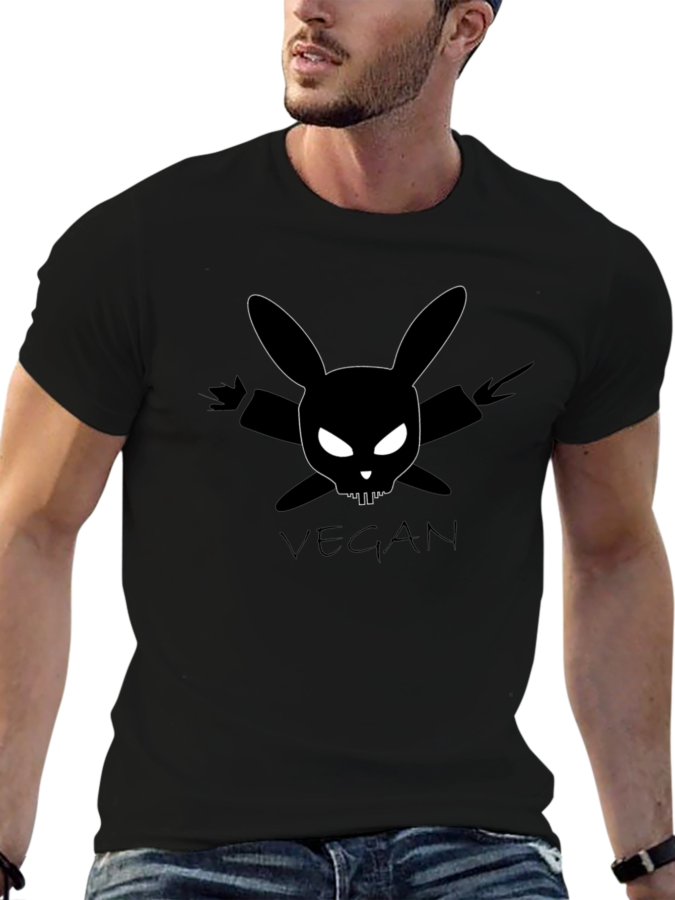 Vegan Rabbit Skull T-Shirt