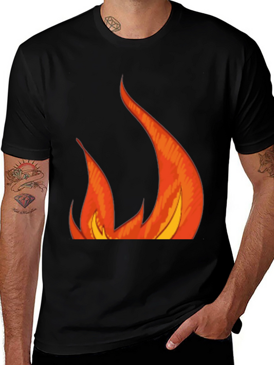 Fiery Graphic Tee - Bold Flames Design