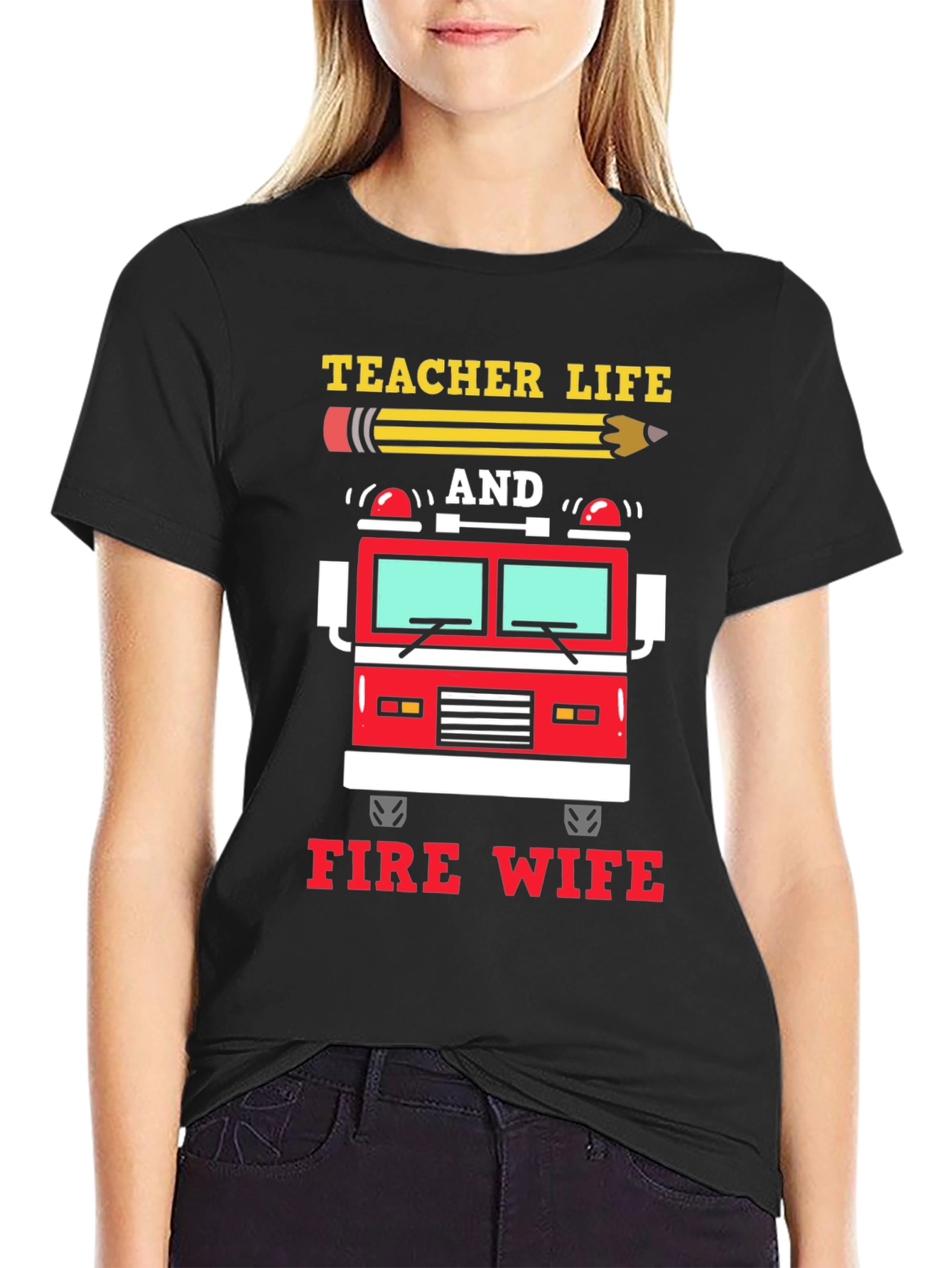 Teacher Life Fire Wife Graphic Tee