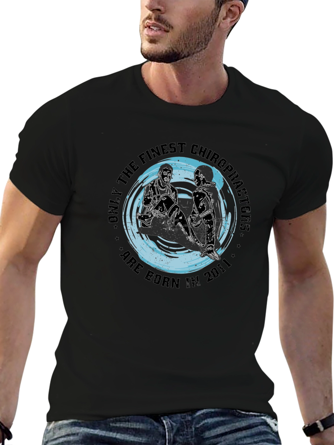 Finest Chiropractors Born in 2011 Black T-Shirt
