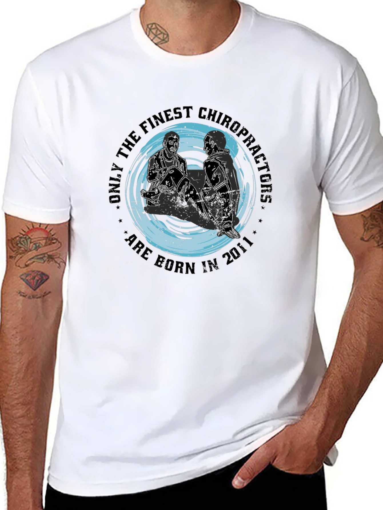Finest Chiropractors Born in 2011 Black T-Shirt