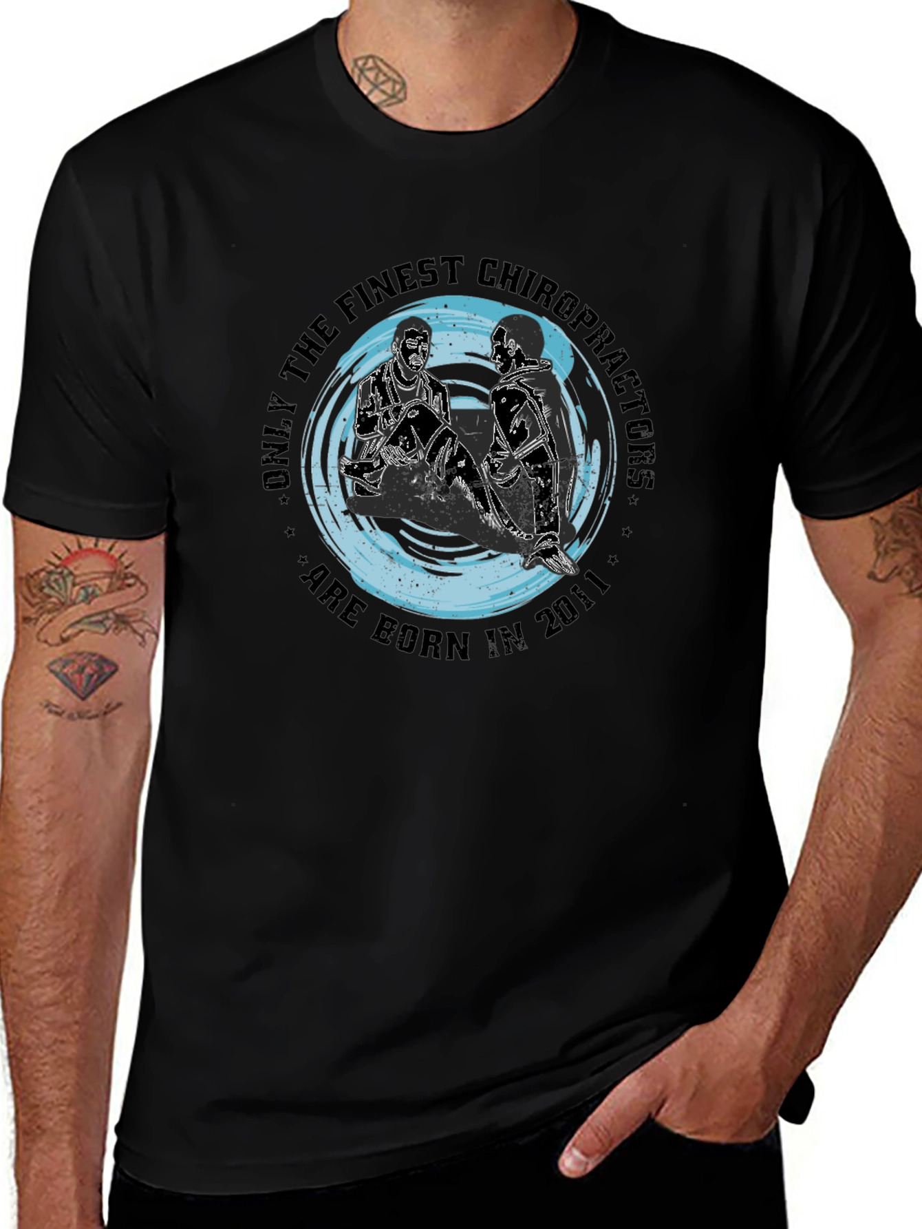 Finest Chiropractors Born in 2011 Black T-Shirt