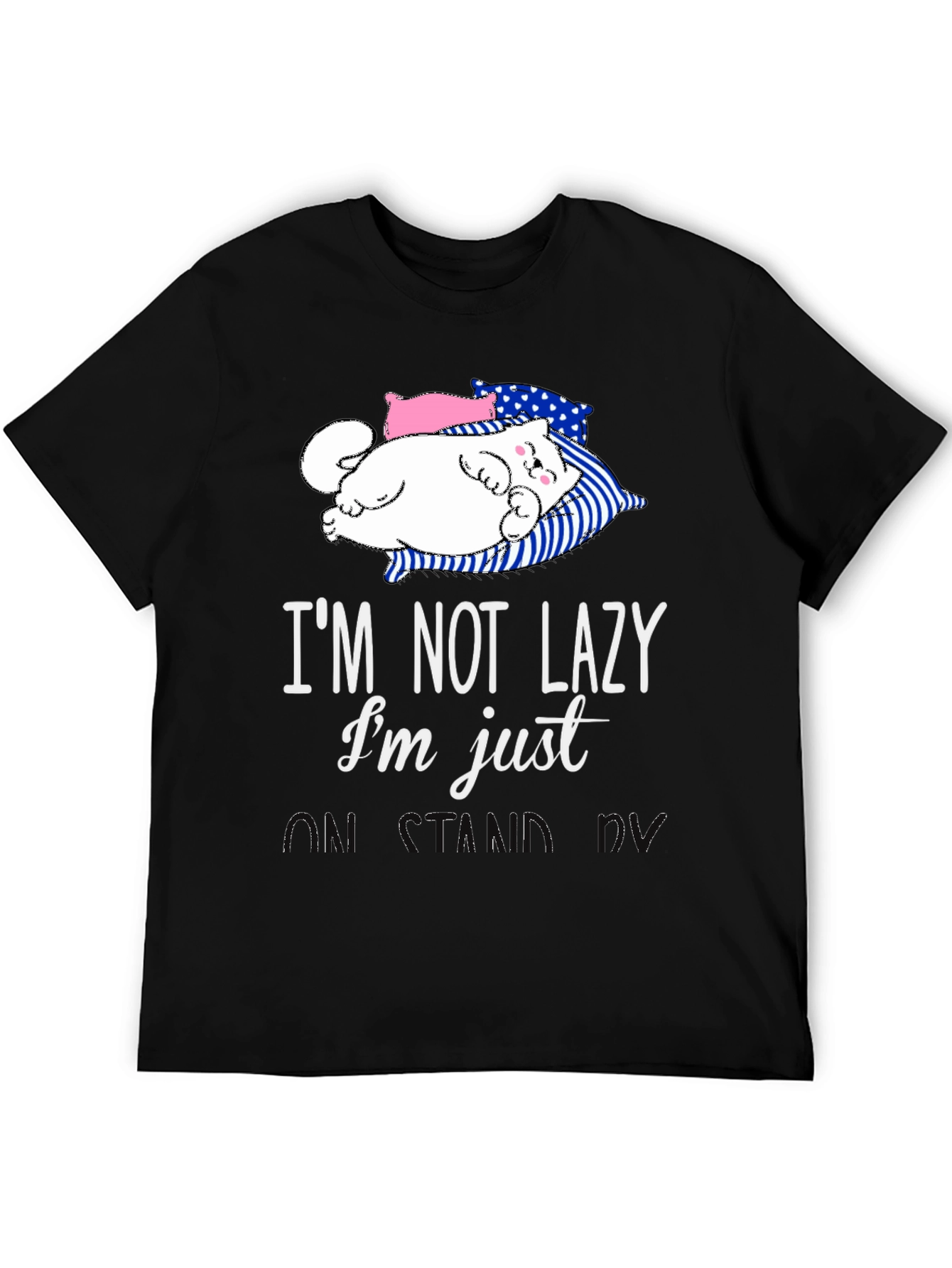 Lazy Cat Graphic Tee - Funny Sleepy Kitten T-Shirt