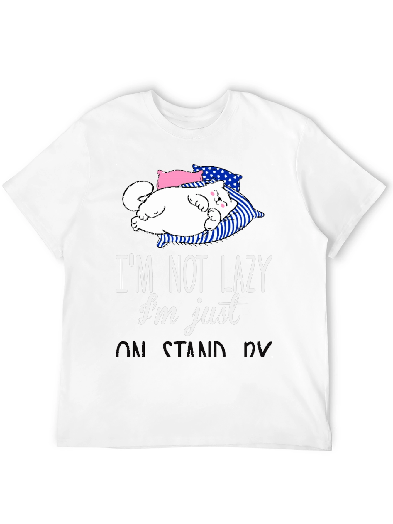 Lazy Cat Graphic Tee - Funny Sleepy Kitten T-Shirt