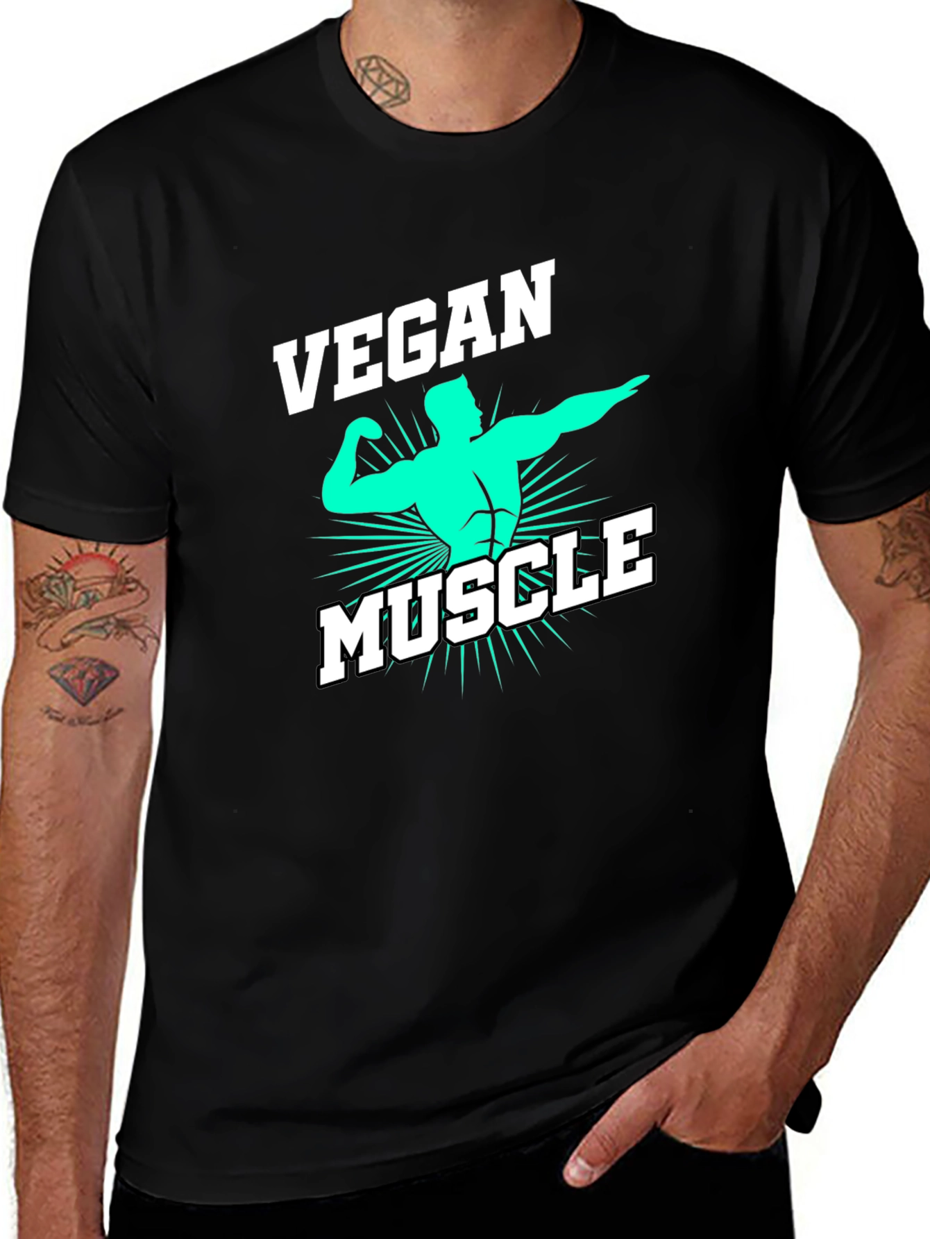 Vegan Muscle Black T-Shirt