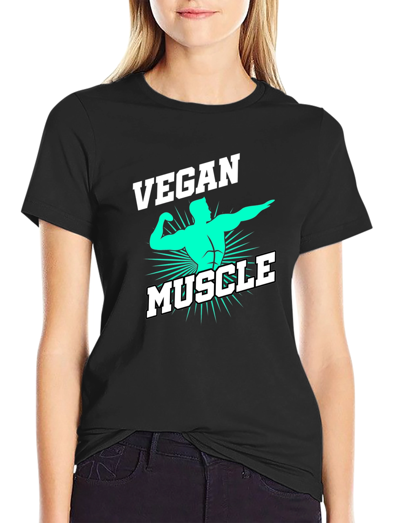Vegan Muscle Black T-Shirt
