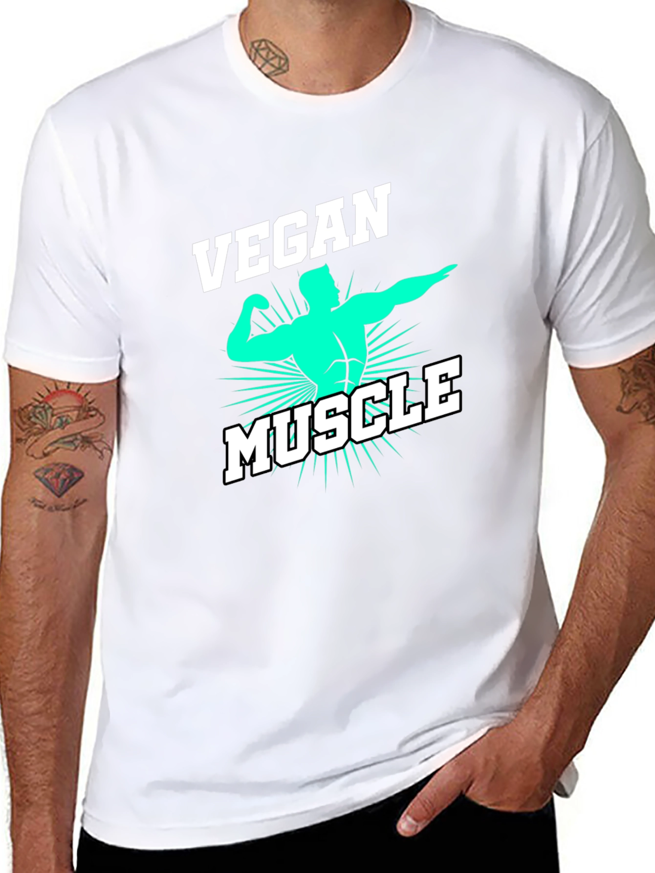 Vegan Muscle Black T-Shirt