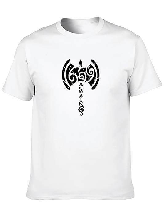 Tribal Axe Graphic T-Shirt - Black