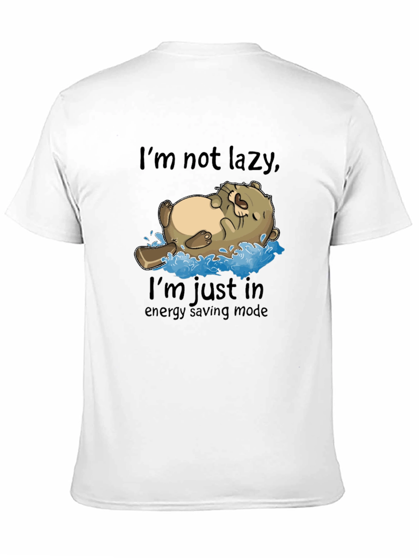 Lazy Otter Energy Saving Mode Black T-Shirt