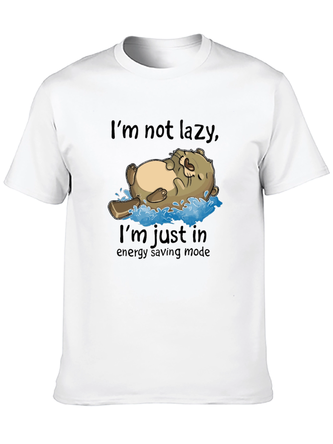 Lazy Otter Energy Saving Mode Black T-Shirt