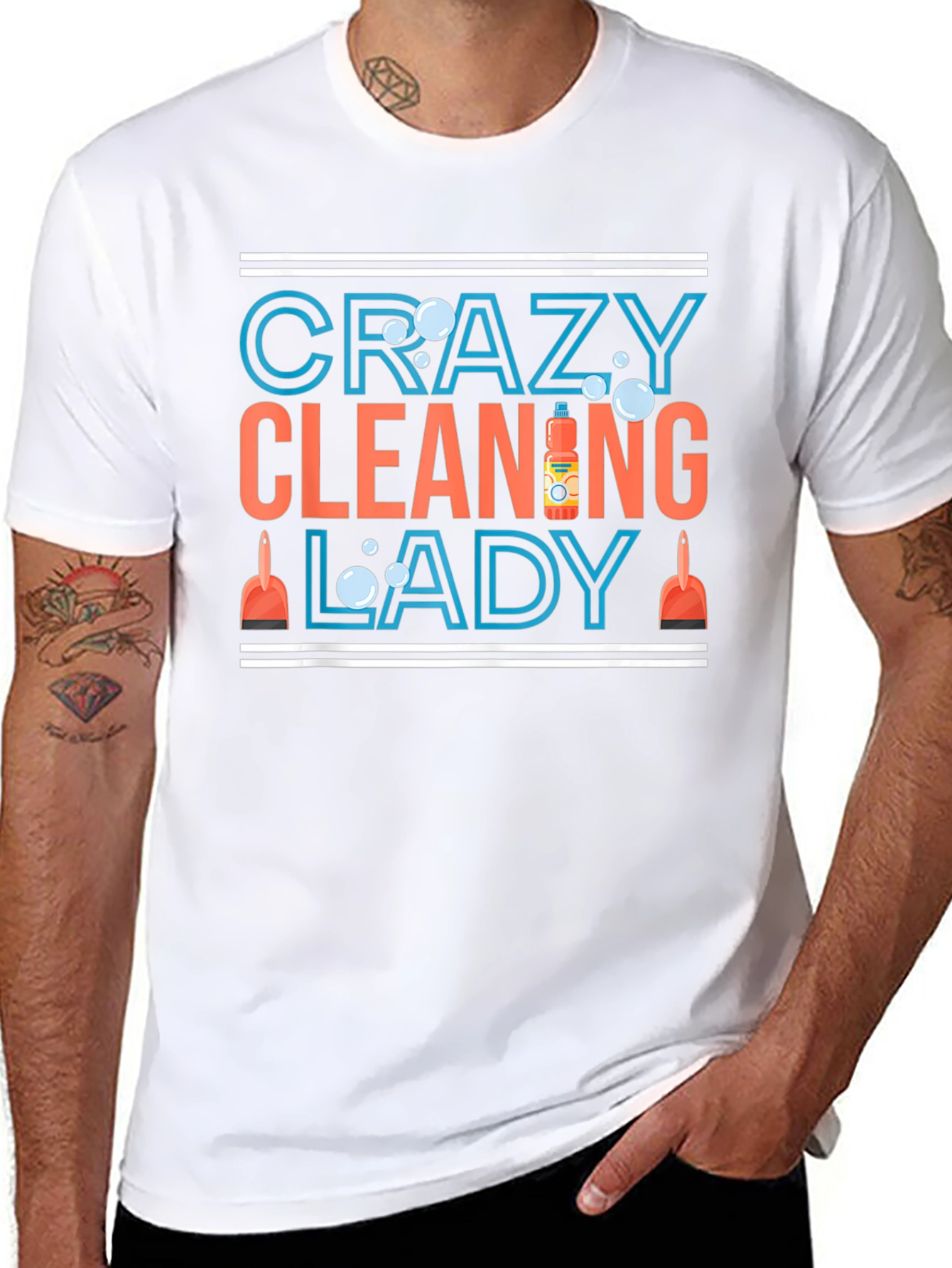 Crazy Cleaning Lady T-Shirt - Funny Cleaning Tee