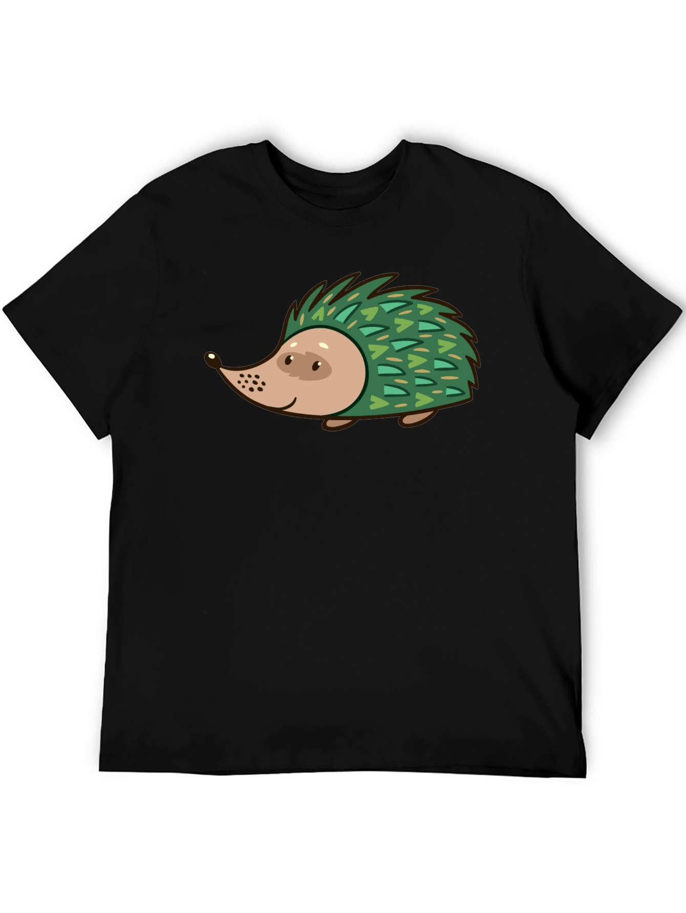 Hedgehog Graphic Tee - Black Cotton T-Shirt