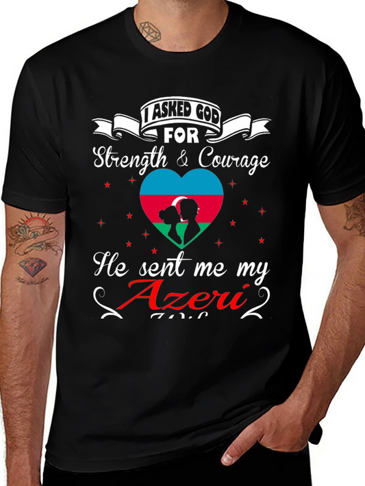 Azeri Pride Graphic T-Shirt - Strength & Courage