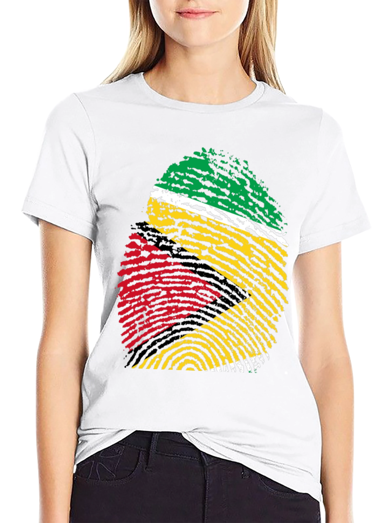 Guyana Flag Fingerprint T-Shirt