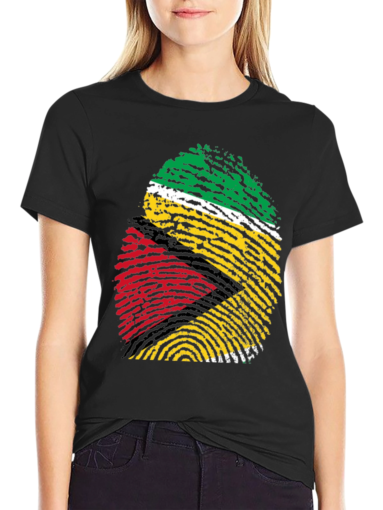 Guyana Flag Fingerprint T-Shirt