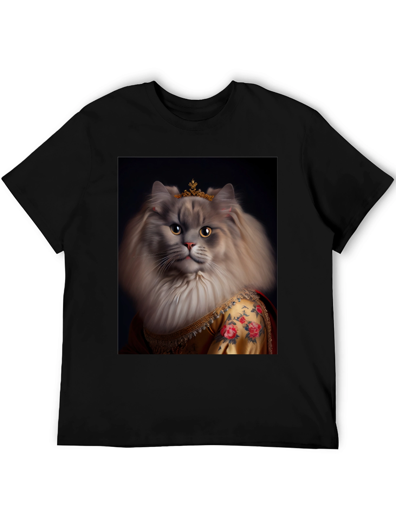 Regal Cat Portrait T-Shirt - Queen Kitty Tee