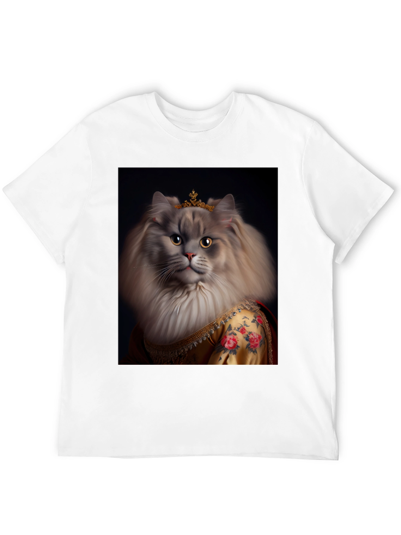Regal Cat Portrait T-Shirt - Queen Kitty Tee