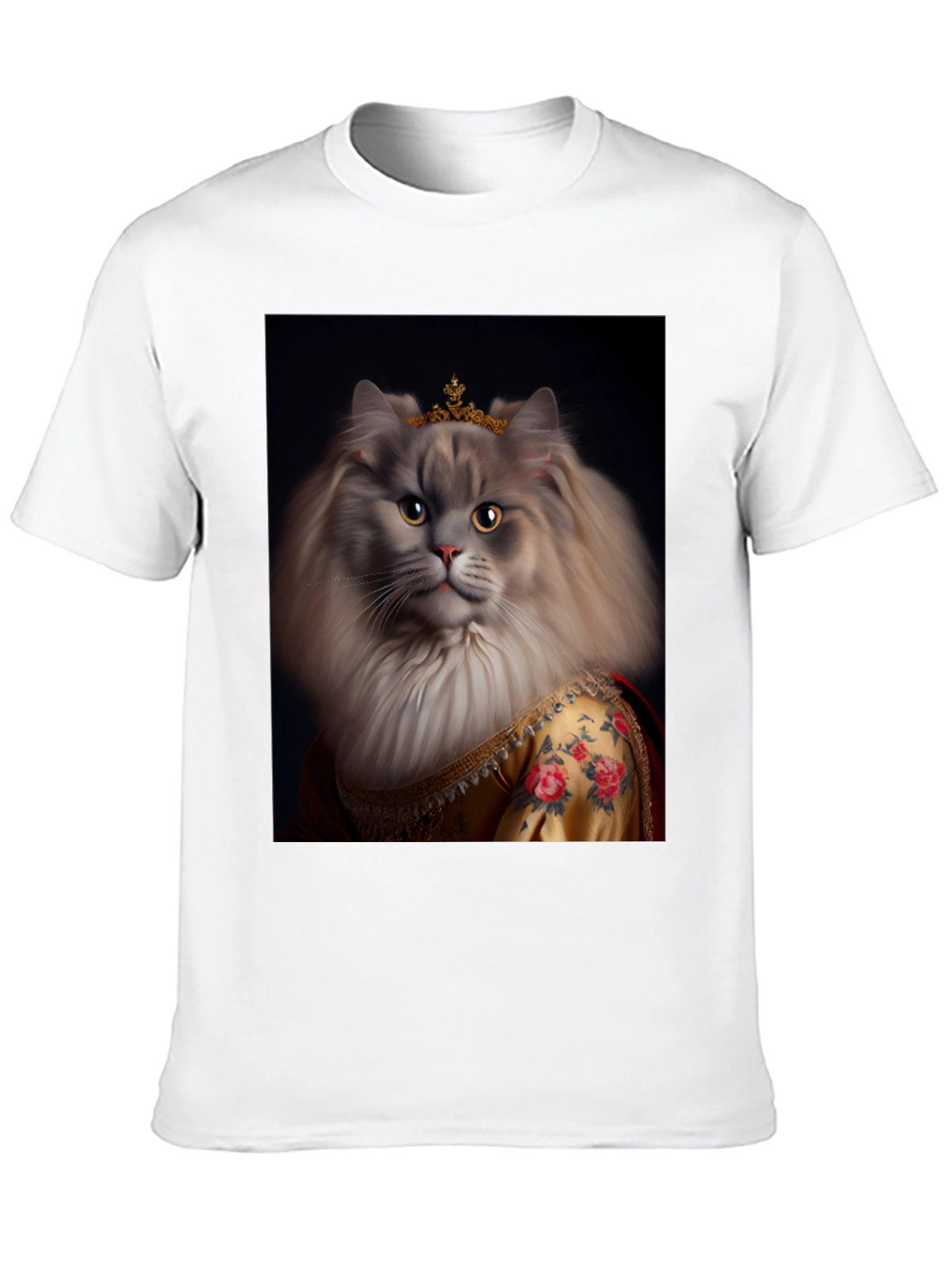 Regal Cat Portrait T-Shirt - Queen Kitty Tee