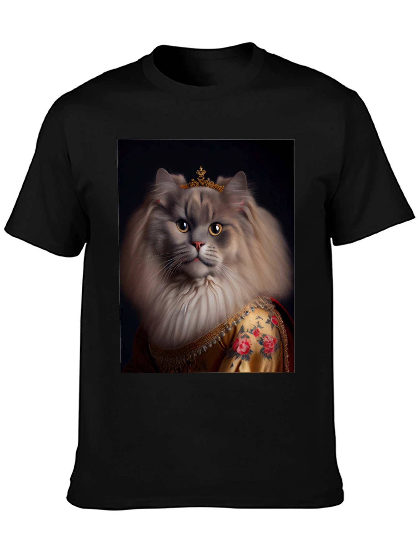 Regal Cat Portrait T-Shirt - Queen Kitty Tee