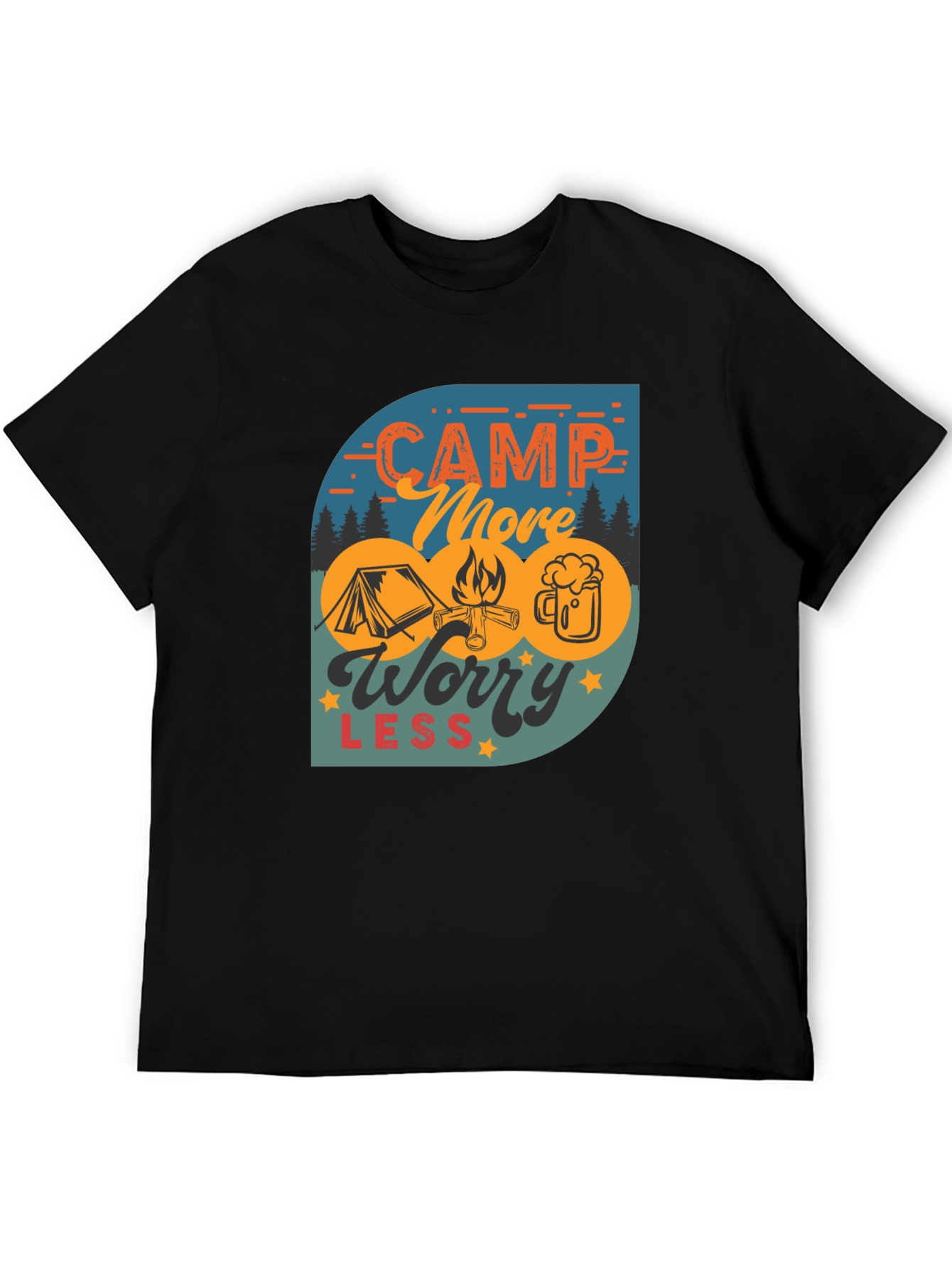 Camp More Worry Less Graphic T-Shirt