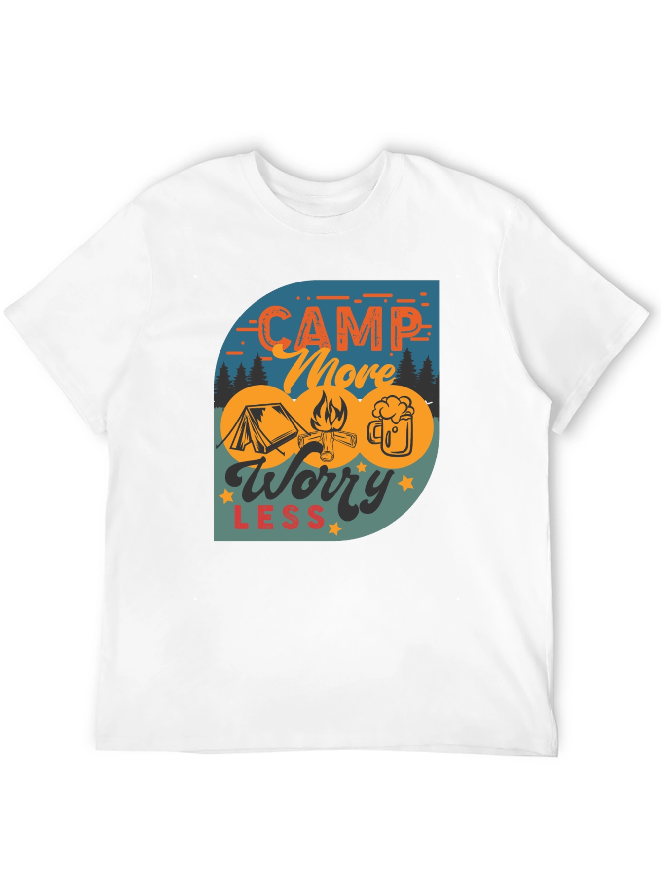 Camp More Worry Less Graphic T-Shirt