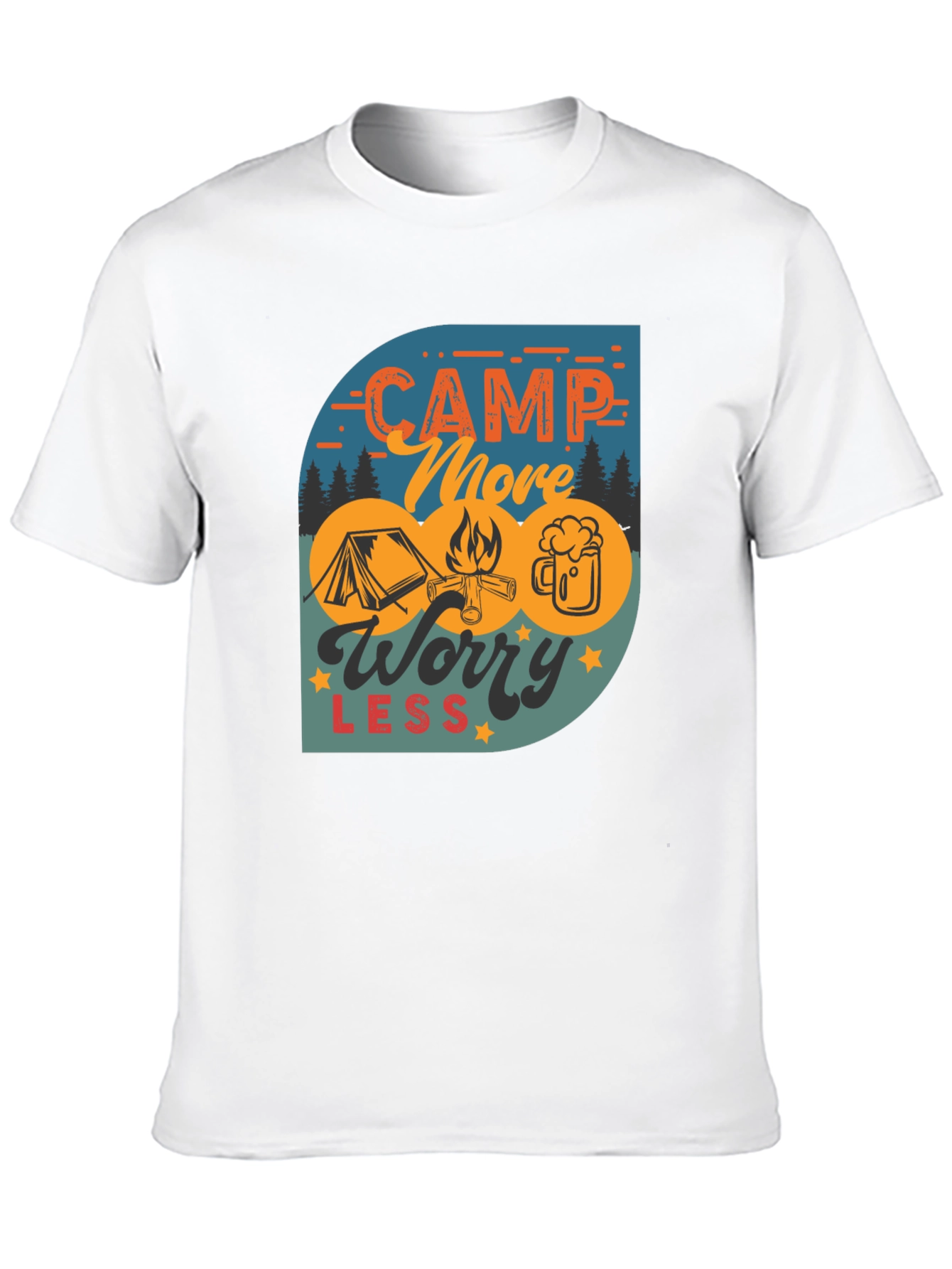 Camp More Worry Less Graphic T-Shirt