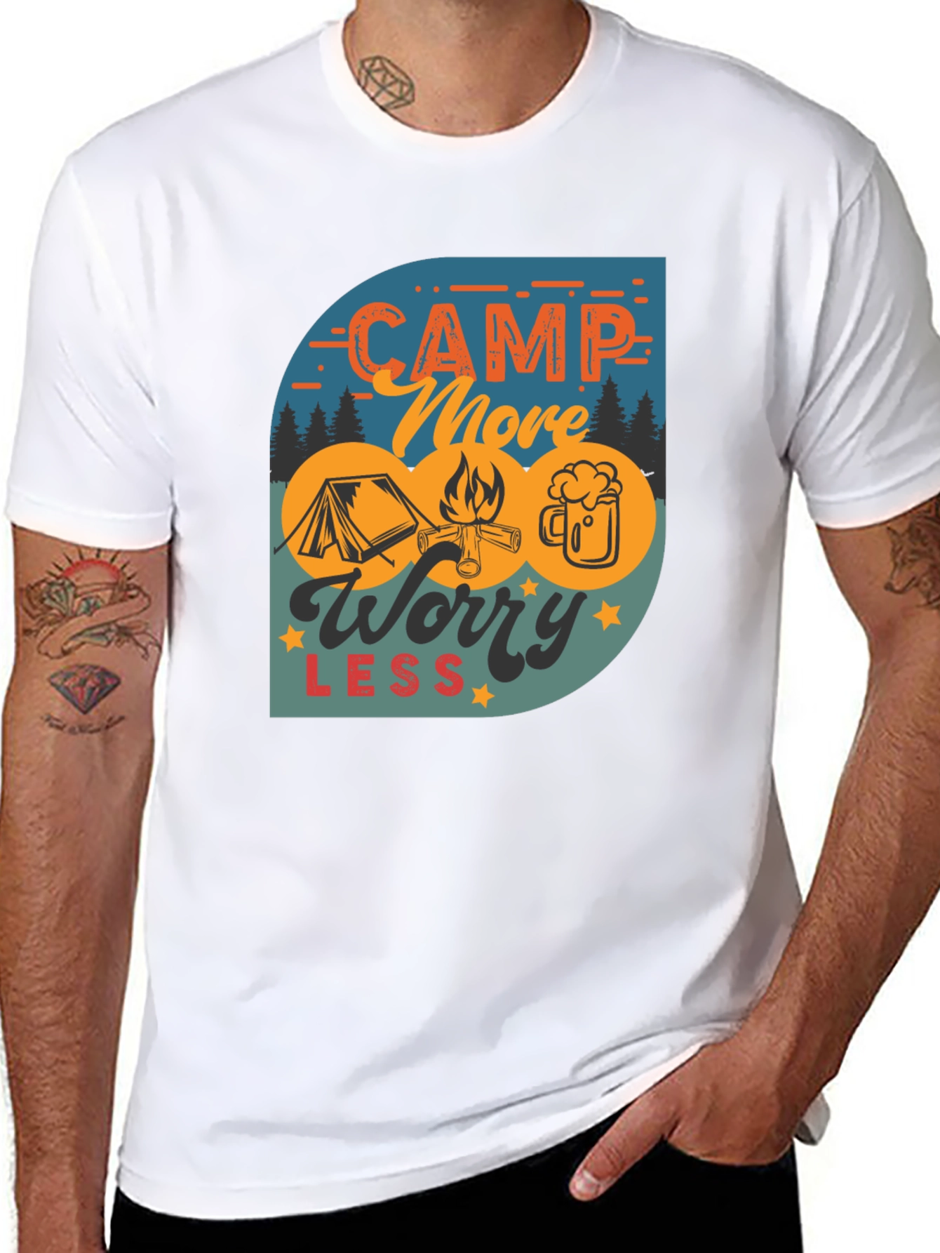 Camp More Worry Less Graphic T-Shirt