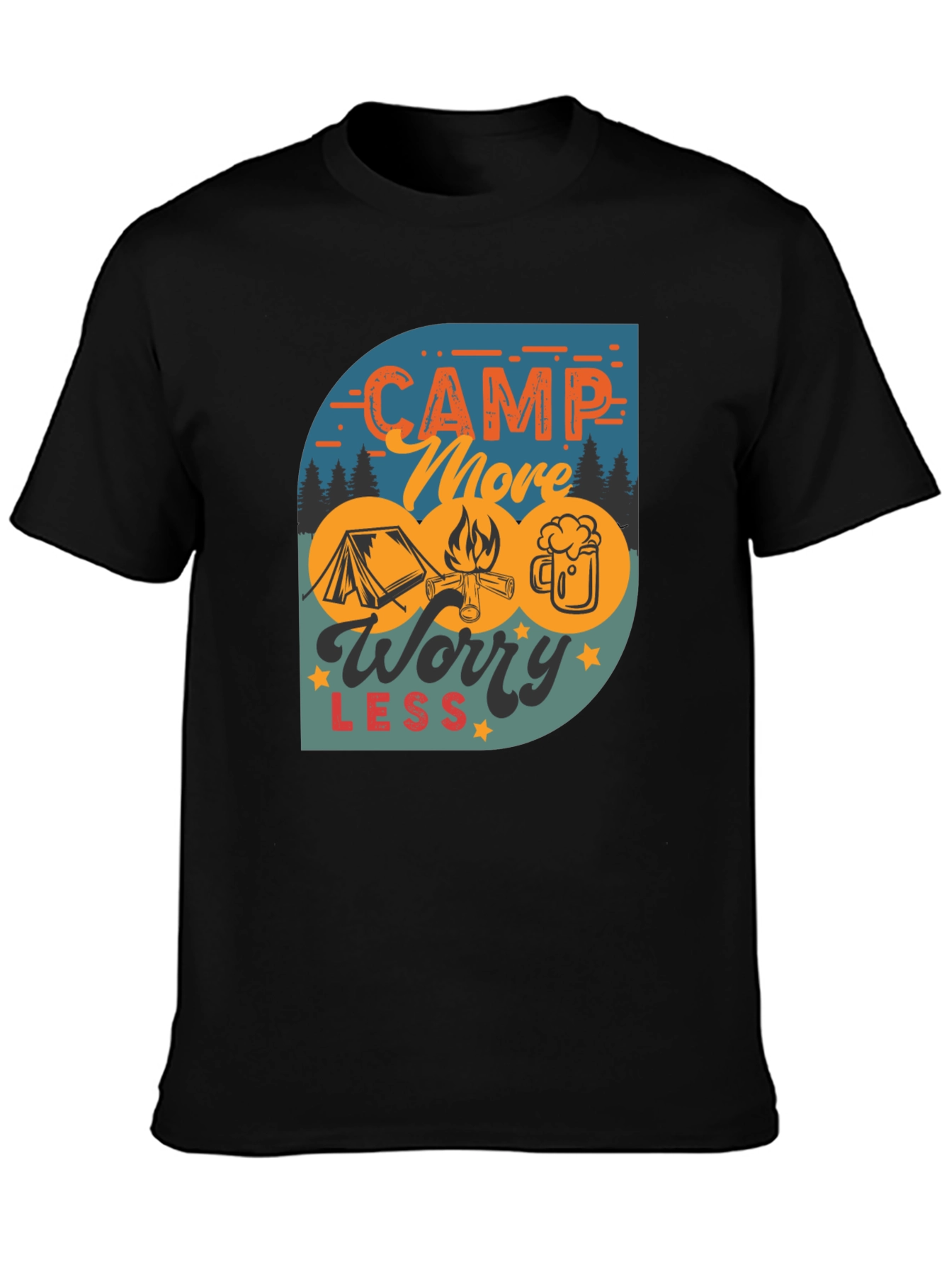 Camp More Worry Less Graphic T-Shirt