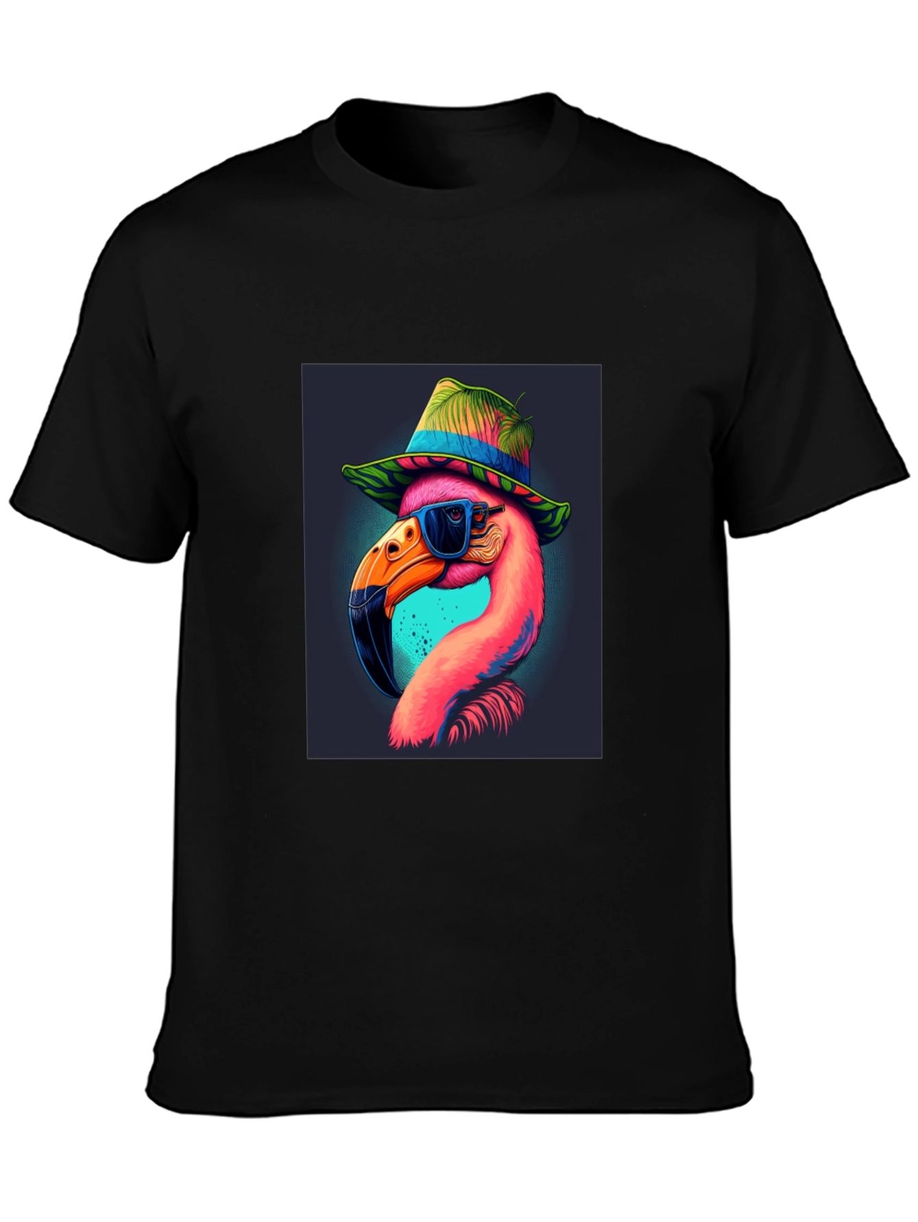 Cool Flamingo Graphic T-Shirt - Black