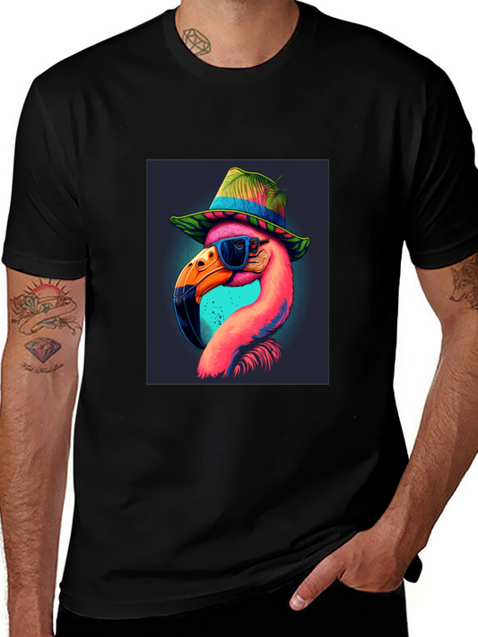 Cool Flamingo Graphic T-Shirt - Black