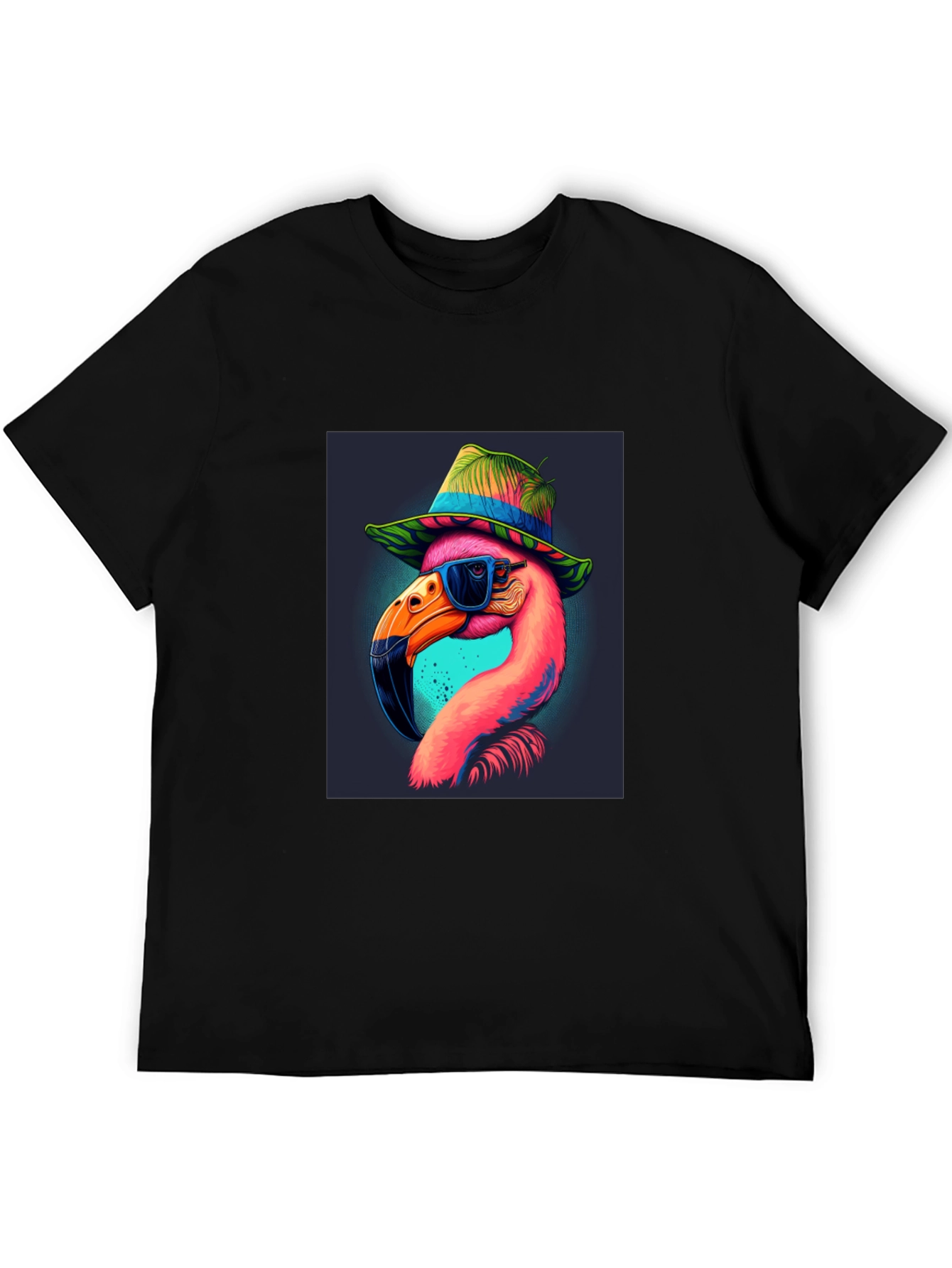 Cool Flamingo Graphic T-Shirt - Black