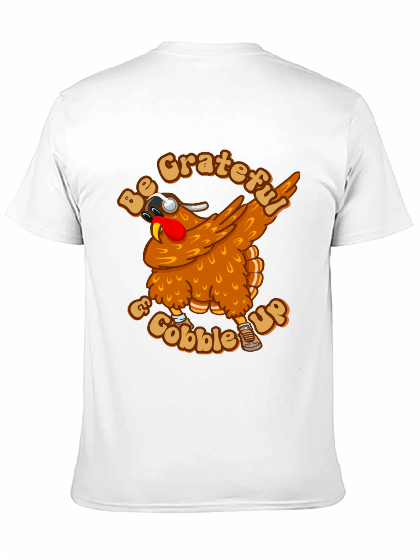 Grateful & Gobble Up Turkey Dabbing Thanksgiving T-Shirt