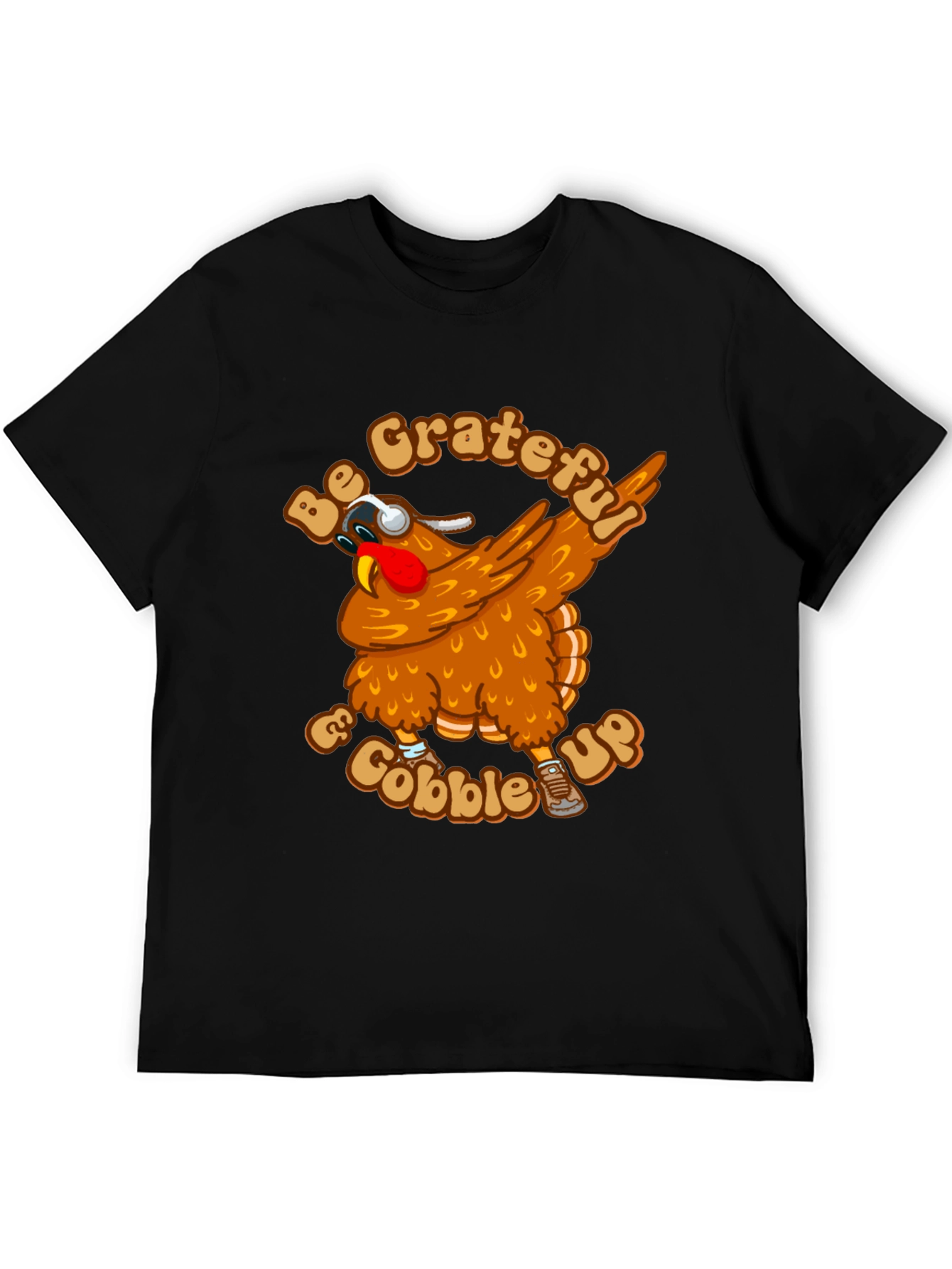 Grateful & Gobble Up Turkey Dabbing Thanksgiving T-Shirt