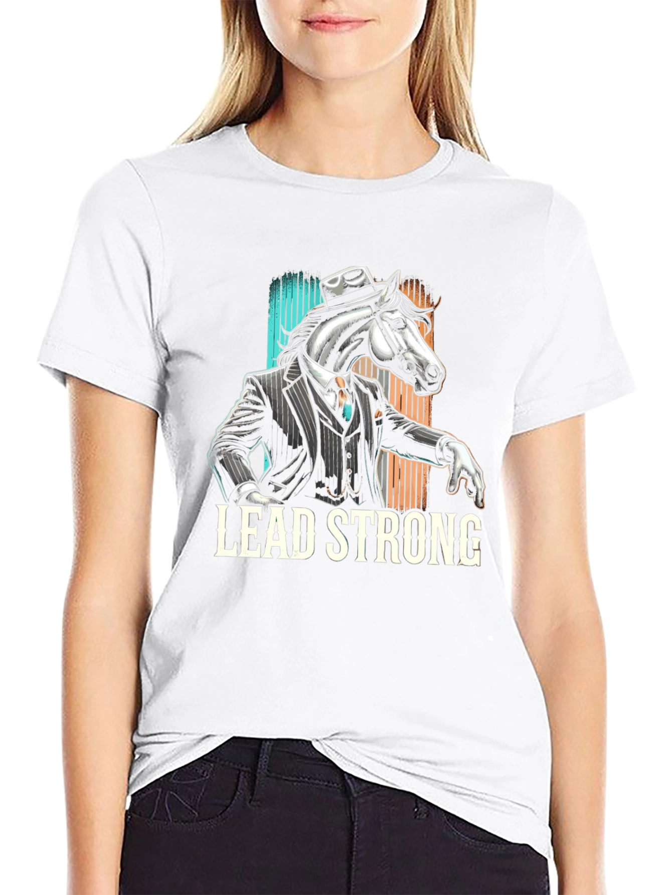 Lead Strong Horse Suit Graphic Tee