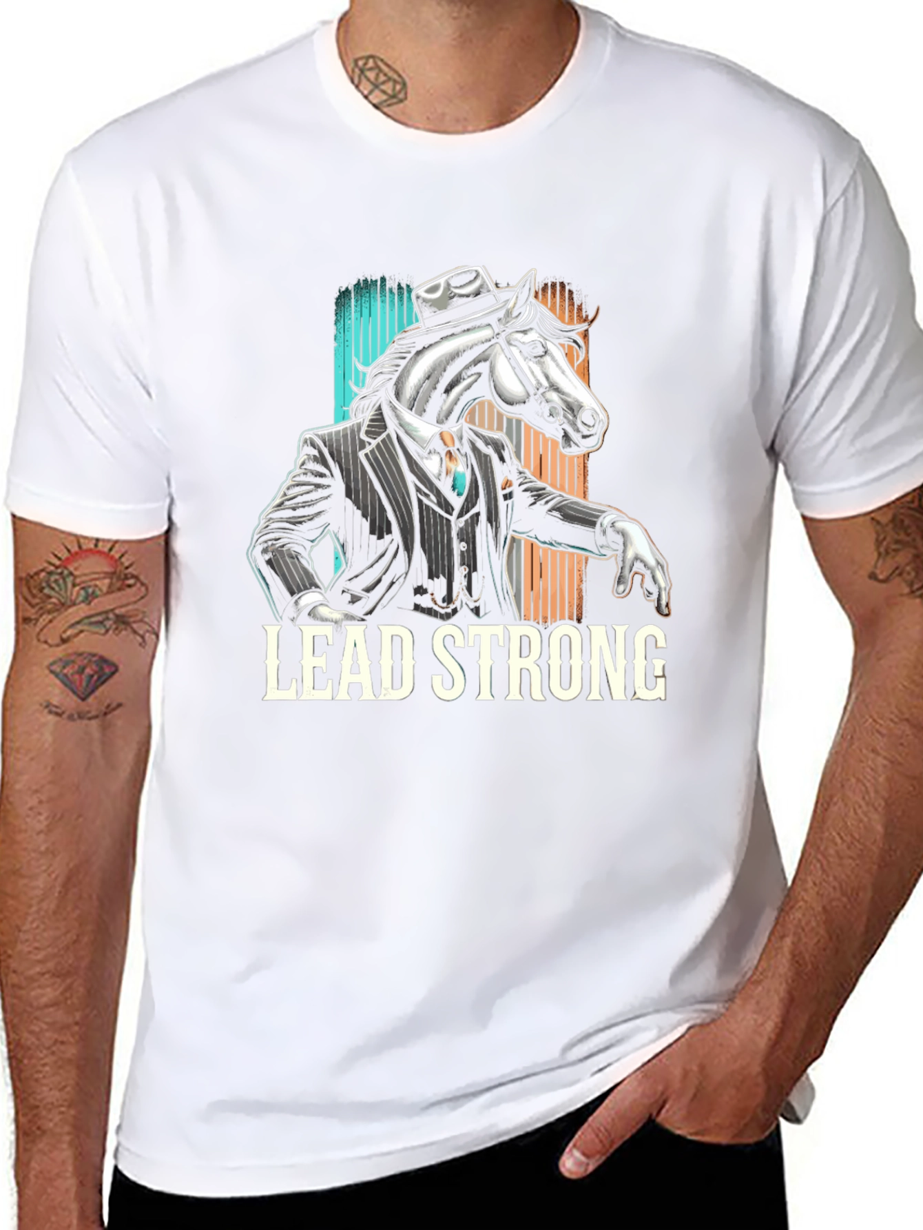 Lead Strong Horse Suit Graphic Tee